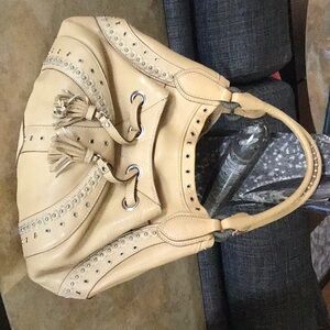 Cole Haan Beige Studded Handbag